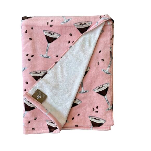 Deborah Connolly Espresso Martini Pink Velour Bath Towel 30x54 Set of 2 New - Picture 3 of 12